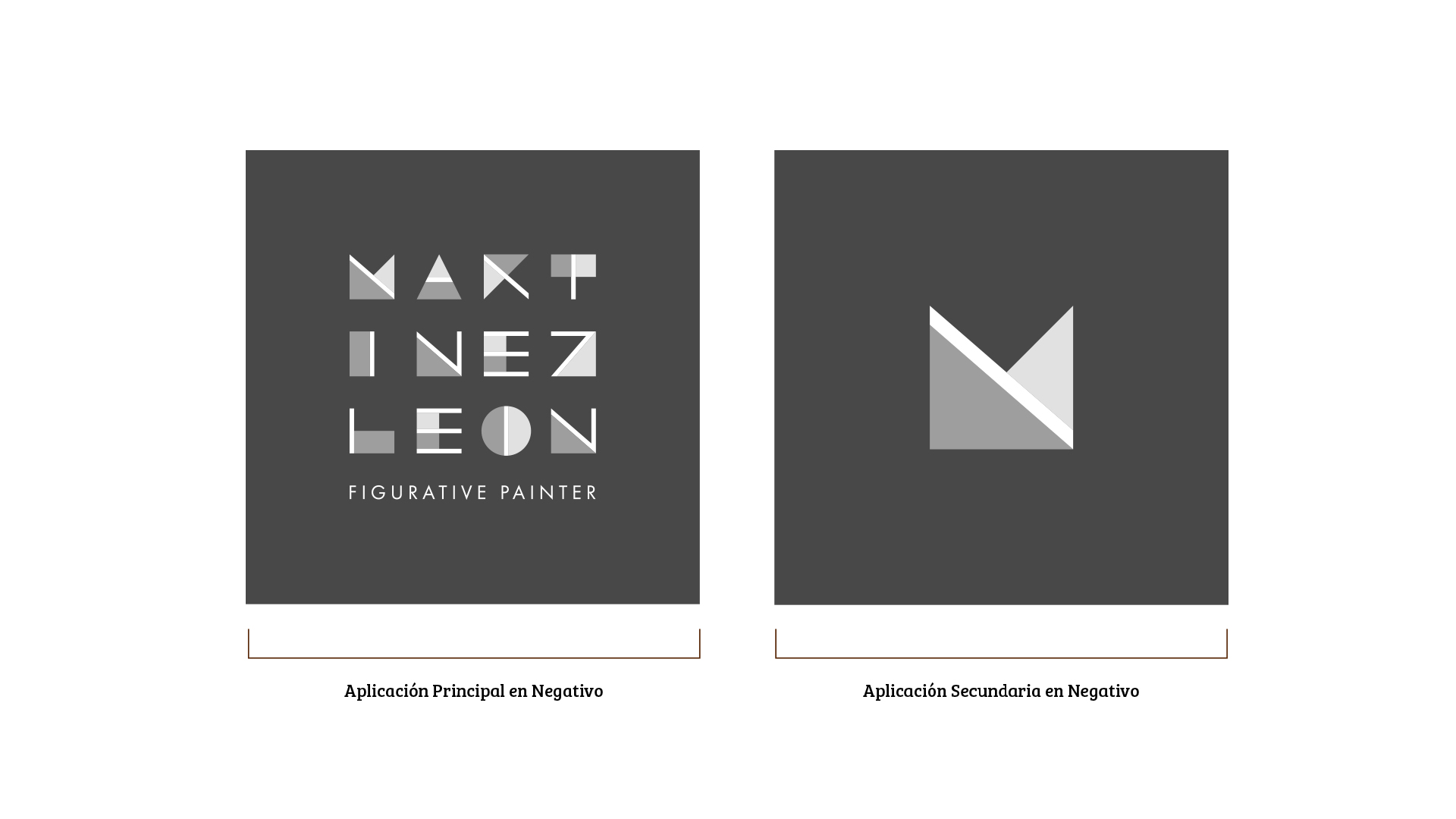 Martínez León - Versión Principal y Secundaria del Logo en Negativo.